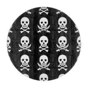 Tabla De Cortar Pirata Skulls Crossbone Seless Pattern