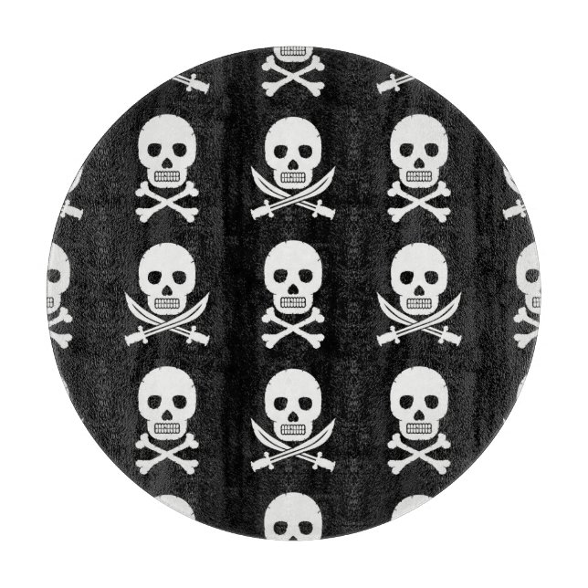Tabla De Cortar Pirata Skulls Crossbone Seless Pattern (Anverso)