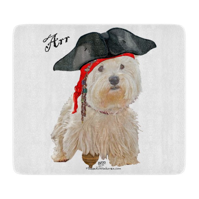 Tabla De Cortar Pirata Westie (Anverso)