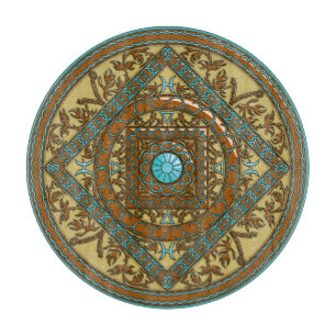 Tabla De Cortar Pisces Mandala Glass Cutting Board