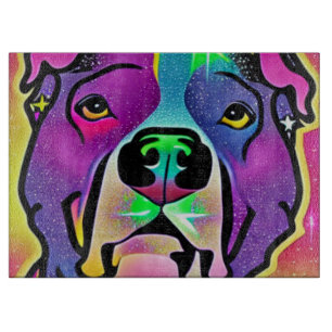 Tabla De Cortar Pitbull Perro Arte Pop