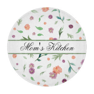 Tabla De Cortar Pizarra de cocina de flores personalizado - Regalo