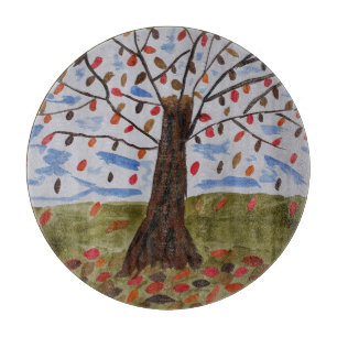 Tabla De Cortar Placa de corte de árbol de otoño
