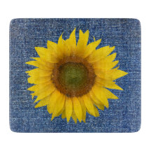 Placa de corte de cosecha de denim azul girasol