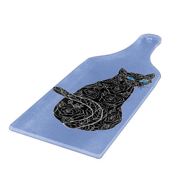 Tabla De Cortar Placa de corte de gato negro Rosa - Elegir color (Borde)