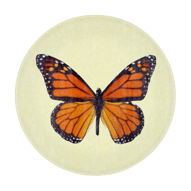 Tabla De Cortar Placa de corte de mariposa naranja (Anverso)