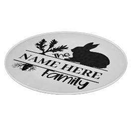 Tabla De Cortar Placa de corte de monograma para conejo