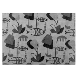 Tabla De Cortar Placa de corte de patrones atómicos en blanco y n