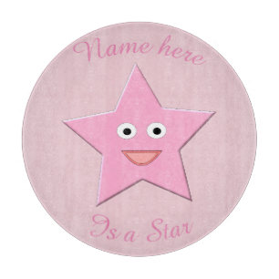 Tabla De Cortar Placa de corte de Personalizado de estrella rosa b
