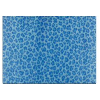 Tabla De Cortar Placa de corte de piel de leopardo azul