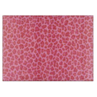 Tabla De Cortar Placa de corte de piel de leopardo rosa