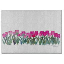 Placa de corte de tulipanes rosados de primavera f
