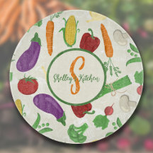 Placa de corte de verduras coloridas