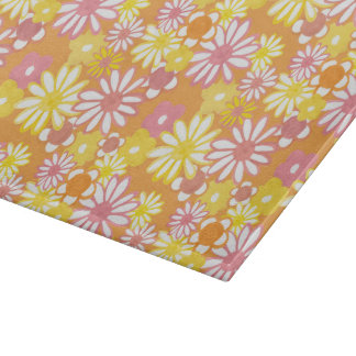 Tabla De Cortar Placa de corte de vidrio Daisies de verano