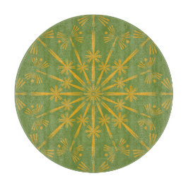 Tabla De Cortar Placa de corte de vidrio de aguacate retro Mandala