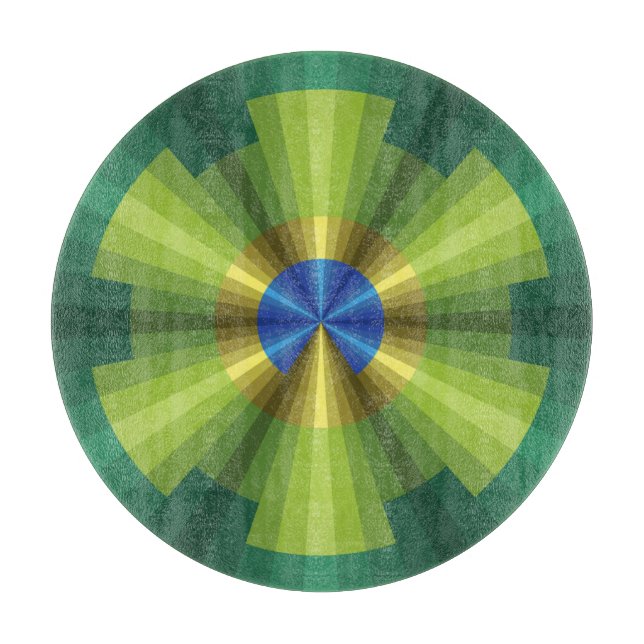 Tabla De Cortar Placa de corte de vidrio de alusión de pavo real (Anverso)