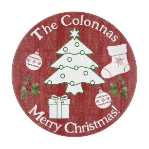 Tabla De Cortar Placa de corte de vidrio de árbol de Navidad