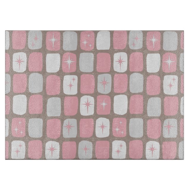 Tabla De Cortar Placa de corte de vidrio de color rosa retro (Anverso)
