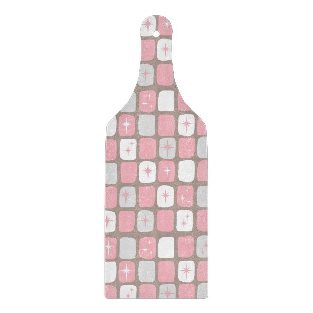 Tabla De Cortar Placa de corte de vidrio de color rosa retro (Anverso)