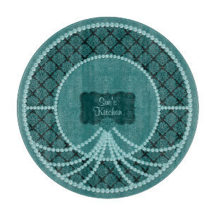 Tabla De Cortar Placa de corte de vidrio de doble redondo de Pearl