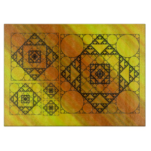 Tabla De Cortar Placa de corte de vidrio de geometría fractal