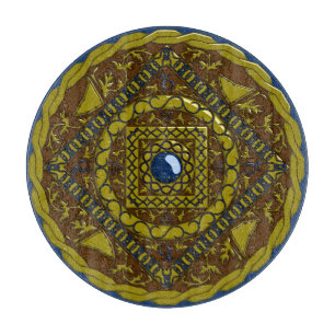 Tabla De Cortar Placa de corte de vidrio de Mandala de Capricornio