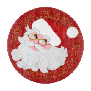 Tabla De Cortar Placa de corte de vidrio de redondeo rojo-circular