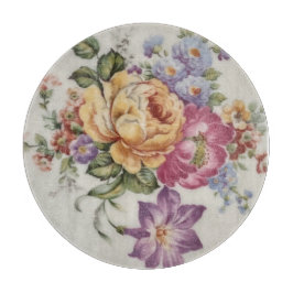 Tabla De Cortar Placa de corte de vidrio floral decorativa