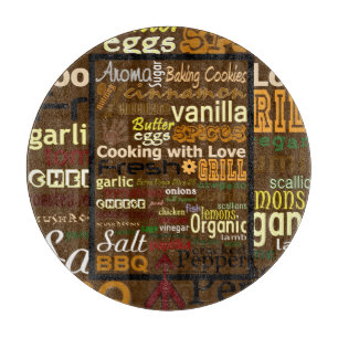 Tabla De Cortar Placa de corte de vidrio para cocinar WordArt (red