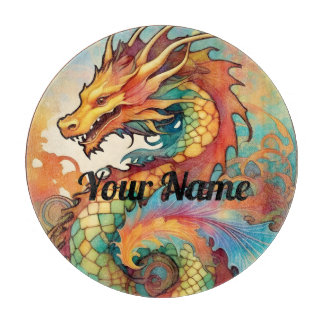 Tabla De Cortar Placa de corte de vidrio para dragón personalizado