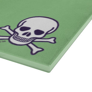 Tabla De Cortar Placa de corte de vidrio verde Skull n Bones