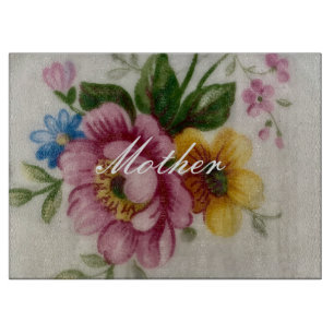 Tabla De Cortar Placa de corte floral inspirada en la porcelana