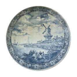 Tabla De Cortar Placa holandesa del molino de viento Blue Delft