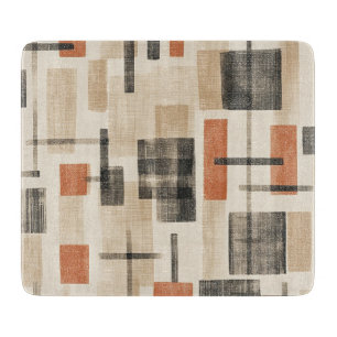 Tabla De Cortar Plaid abstracto de mediados de siglo