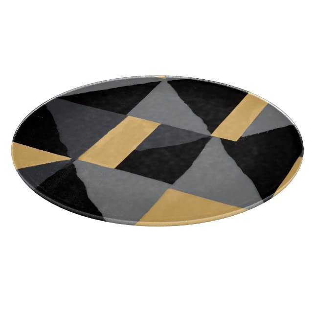 Tabla De Cortar Planche à Découper en Verre Géométrie Moderne (Borde)