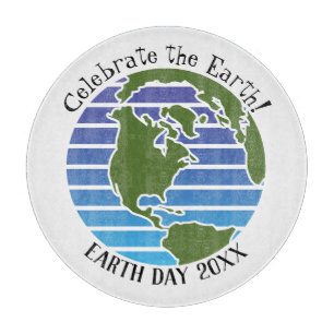 Tabla De Cortar Planeta del mapa del globo verde azul del Día de l
