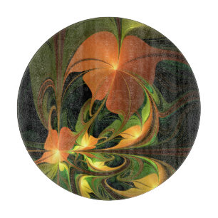 Tabla De Cortar Planta de fantasía Resumen Fractal Verde Rust Brow