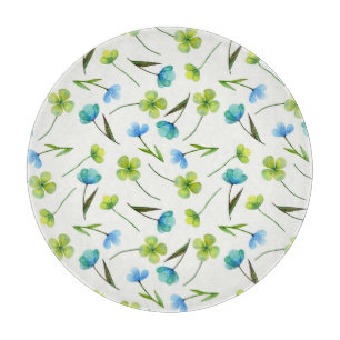 Tabla De Cortar Plantas acuarelas: Patrón floral sin foco.