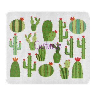 Tabla De Cortar Plantas de cactus de flores rojas variadas Thunder