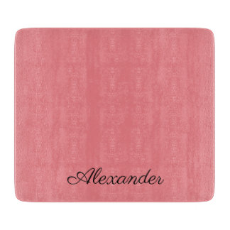 Tabla De Cortar Plantilla de coral moderna, guión negro