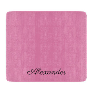Tabla De Cortar Plantilla rosa moderna, guión negro