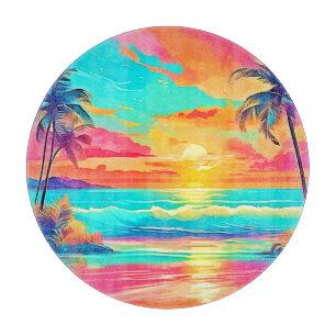 Tabla De Cortar Playa de Arcoiris Sunset