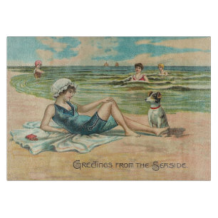 Tabla De Cortar Playa Victoriana Natación Chica Océano vacaciones