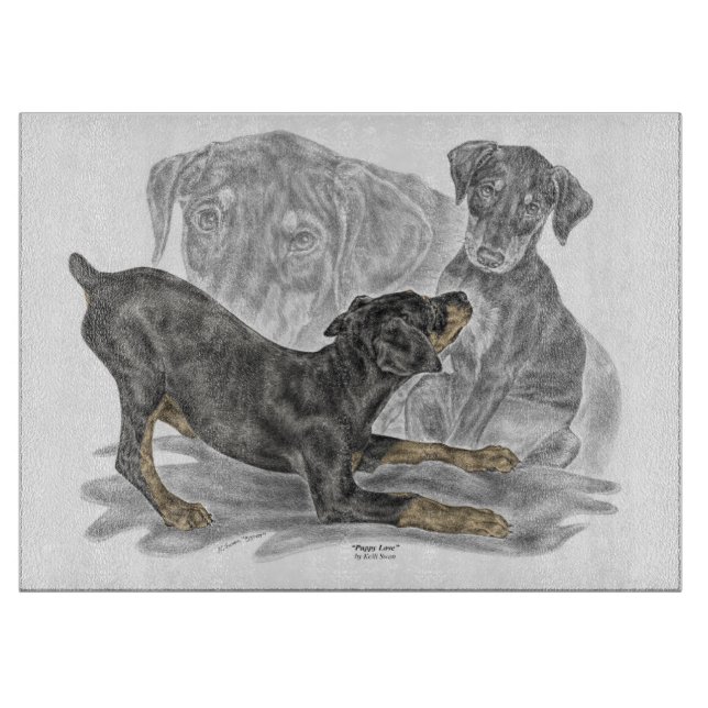 Tabla De Cortar Playas Doberman Pinscher (Anverso)