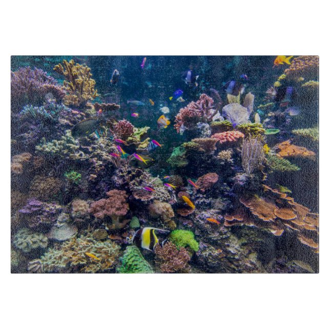 Tabla De Cortar Playas tropicales | Arrecife de coral subacuática (Anverso)