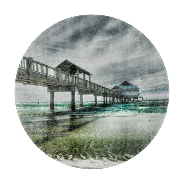 Tabla De Cortar Playas tropicales | Clearwater Florida (Anverso)