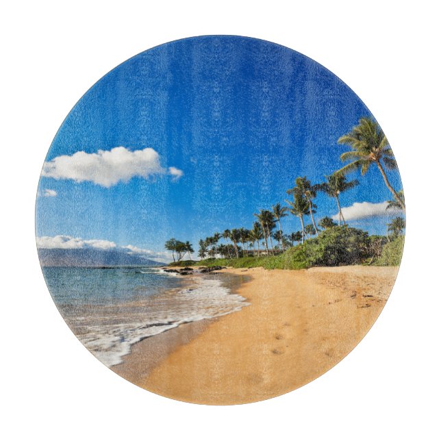 Tabla De Cortar Playas tropicales | Wailea, Maui, Hawaii (Anverso)