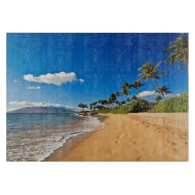 Tabla De Cortar Playas tropicales | Wailea, Maui, Hawaii (Anverso)