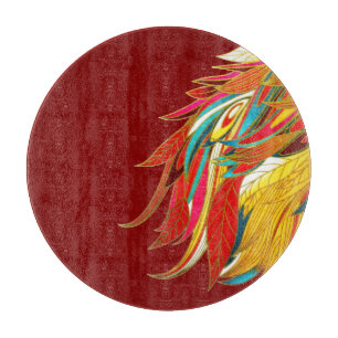 Tabla De Cortar Plumas Rojos Exóticas