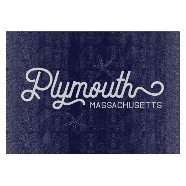 Tabla De Cortar Plymouth Massachusetts Nautical Cutting Board (Anverso)
